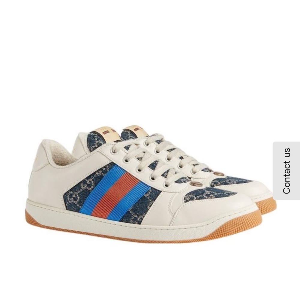 Gucci Cream and Blue Sneakers - Picture 10 of 16